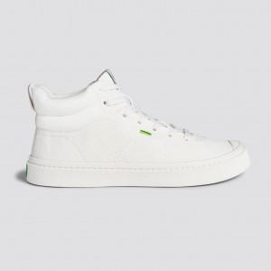 IBI HIGH ανδρικα Cariuma High Top Bamboo Weave Knit Vegan ασπρα | 6193LPGOS