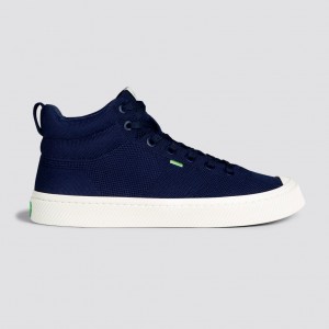 IBI HIGH ανδρικα Cariuma High Top Bamboo Weave Knit Vegan σκουρο μπλε | 3690VUYLT