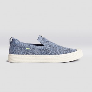 IBI Slip-On γυναικεια Cariuma Low Top Bamboo Weave Knit Vegan μπλε | 7298XIPBD