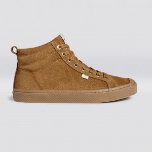 OCA HIGH ανδρικα Cariuma High Top Suede Camel | 9786UZJGV