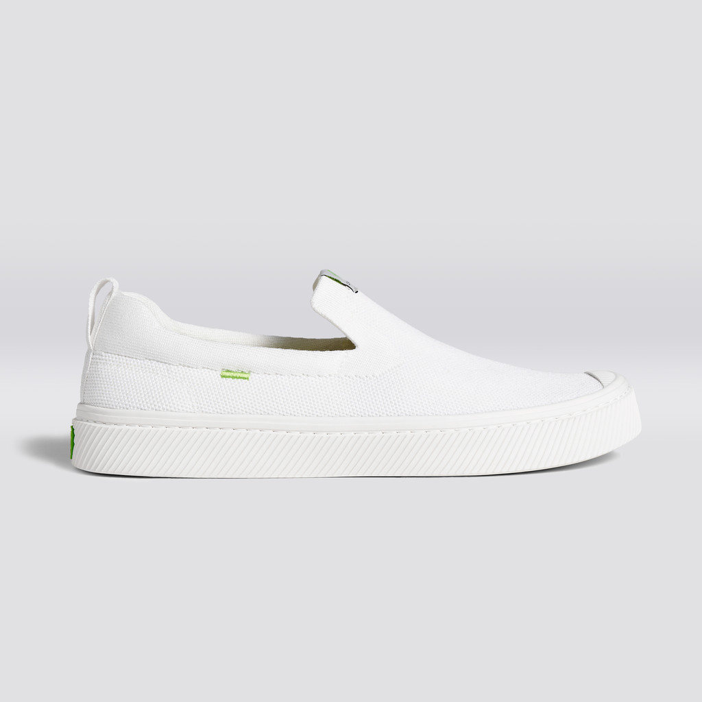 IBI Slip-On ανδρικα Cariuma Low Top Bamboo Weave Knit Vegan ασπρα | 4257ULSOI