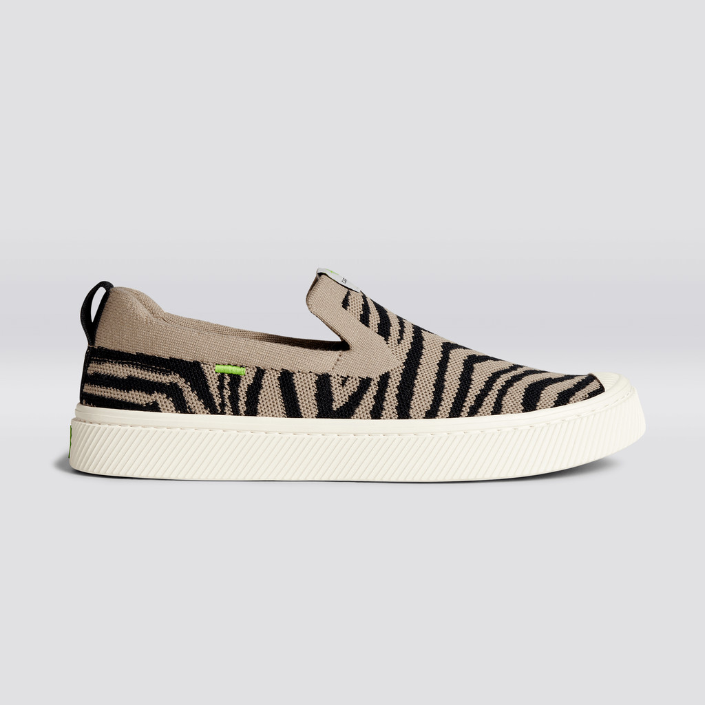 IBI Slip-On γυναικεια Cariuma Low Top Bamboo Weave Knit Vegan Zebra Print | 0132NCATJ